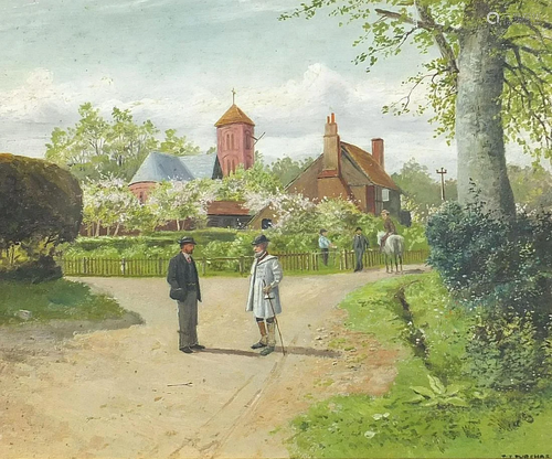 Thomas James Purchas - Isle of Wight village scene with