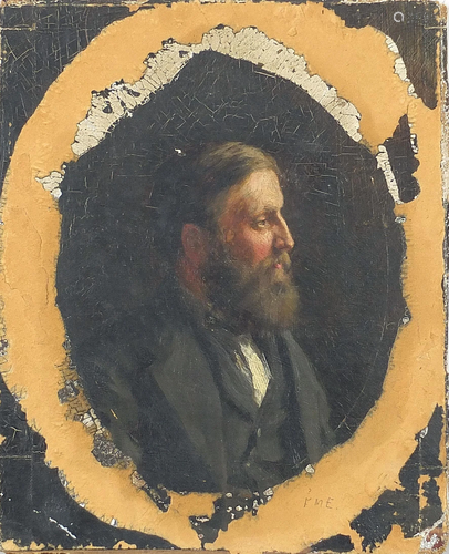 Portrait of a bearded gentleman, oil on board,