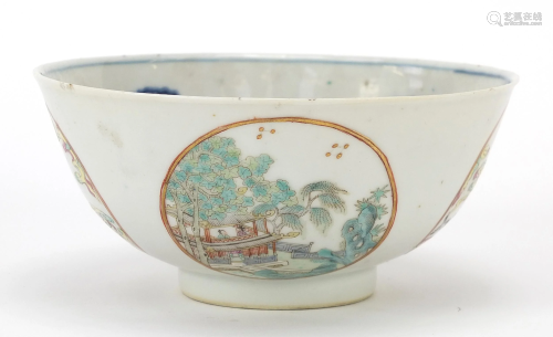 Chinese porcelain bowl hand painted in the famille rose