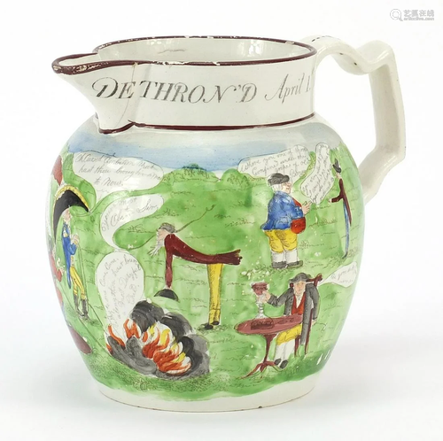 Early 19th century Swansea pottery Napoleon dethroned