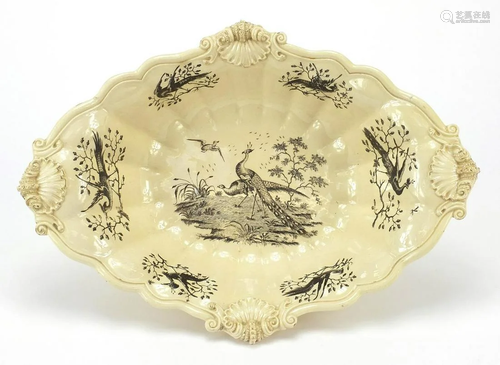 18th century Wedgwood creamware basket decorated with