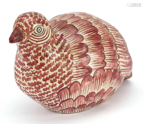 18th/19th century hand painted pottery partridge,