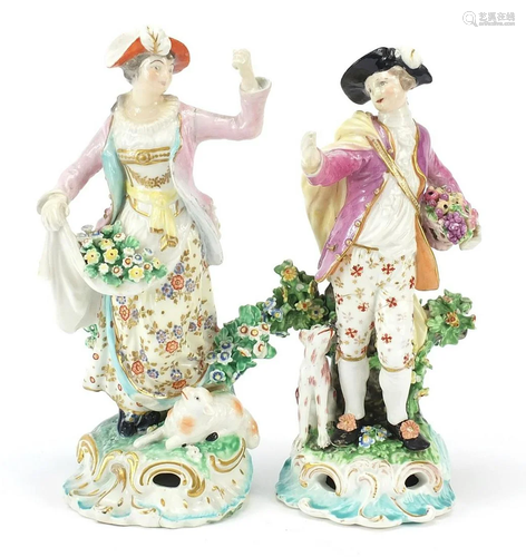 Pair of 18th century Derby porcelain figures of a