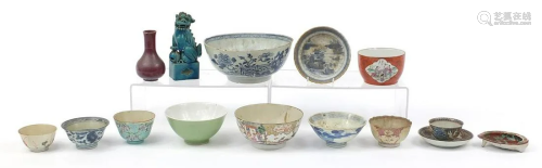 Chinese porcelain including a celadon glazed bowl and