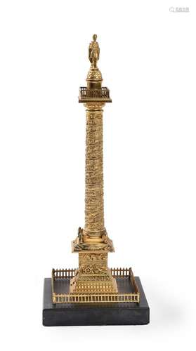 A FRENCH GILT BRONZE MODEL OF THE VENDÔME COLUMN PARIS, 19TH...