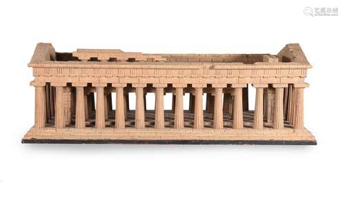 A CARVED 'GRAND TOUR' WOOD MODEL OF THE TEMPLE OF HERA AT PA...