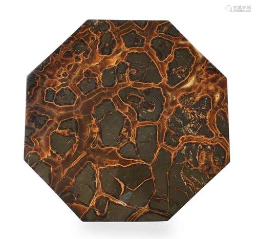 A POLISHED SICILIAN JASPER OR 'TURTLE STONE' PANEL, 19TH CEN...