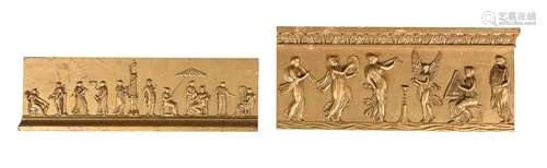 TWO GILT PLASTER RELIEF PANELS, FIRST HALF 19TH CENTURY