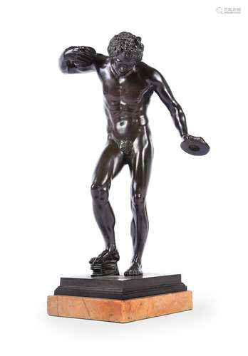 A 'GRAND TOUR' BRONZE MODEL OF THE DANCING FAUN, AFTER MASSI...