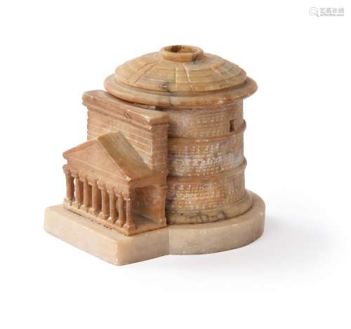 AN ITALIAN ALABASTER MODEL OF THE PANTHEON