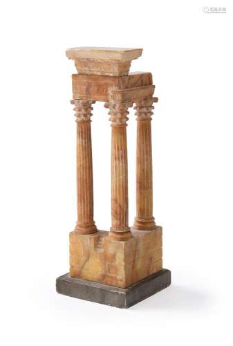 AN ITALIAN ALABASTER MODEL OF THE TEMPLE OF VESPASIAN, 19TH ...