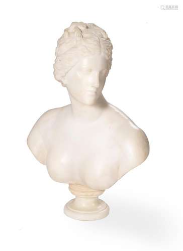 AN ITALIAN CARVED WHITE MARBLE BUST OF APHRODITE, MID/LATE 1...