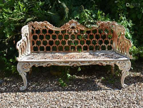 A RARE CARRON FOUNDRY CAST IRON SEAT, LATE 19TH CENTURY