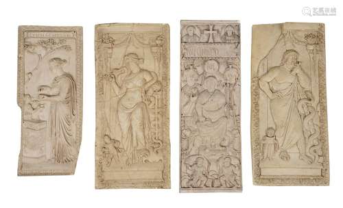 A GROUP OF CAST PLASTER RELIEFS, CIRCA 1860