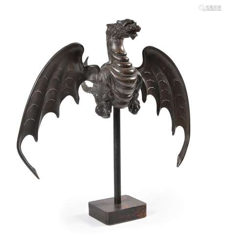 AN ITALIAN BRONZE CHIMERA ON A STAND, 19TH CENTURY