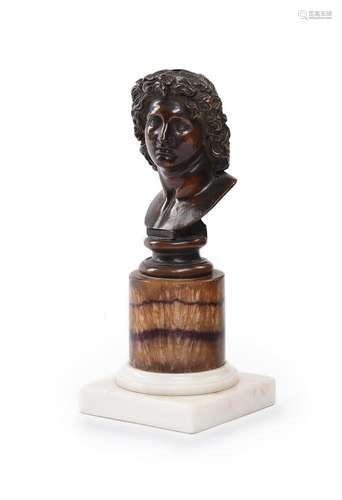 A BRONZE BUST OF ALEXANDER THE GREAT (356-323 BC), 19TH CENT...