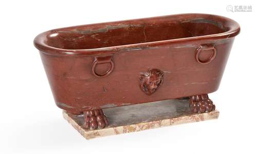 AN ITALIAN MODEL OF A ROMAN BATH IN ROSSO ANTICO MARBLE, MID...