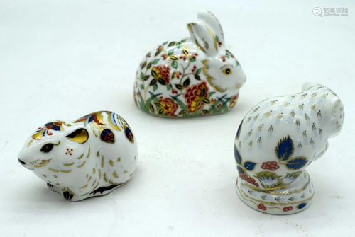 A collection of Royal Crown Derby figures Rabbit, Vole,