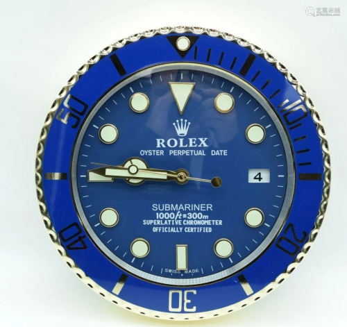 A Contemporary Rolex Dealer display wall clock 34cm.