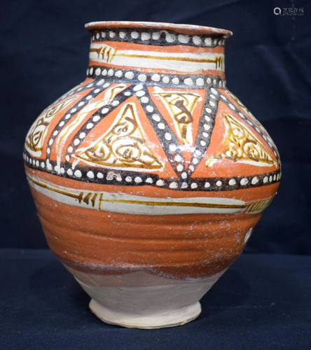 An early Middle Eastern glazed terracotta bowl. 21cm.