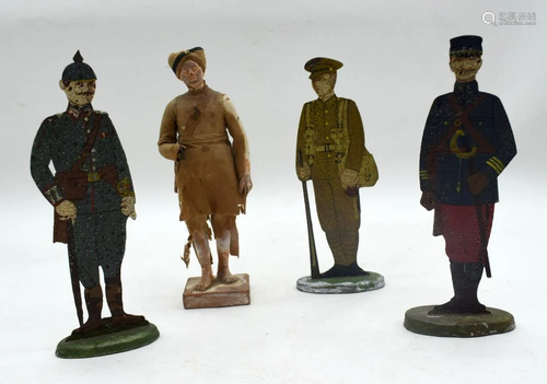 A collection of weighted metal WW1 soldier figures