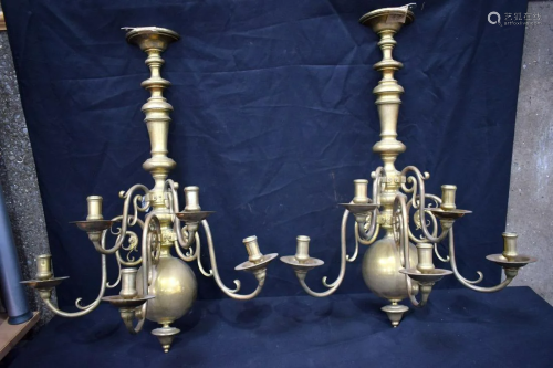 A pair of large Brass sconces 82 x 58cm (2).