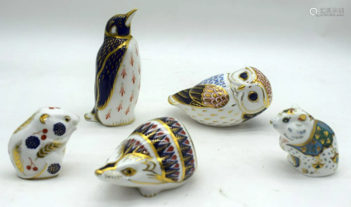 A collection of Royal crown Derby figures, Penguin,