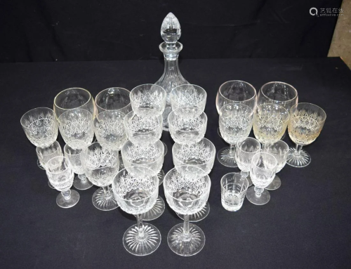 A collection of glasses and a decanter Thomas Webb,