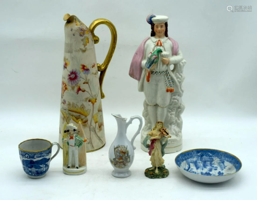 A collection of porcelain items Staffordshire,