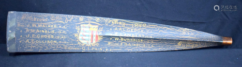 A Pembroke college Paddle with a roll of Honour 1879.
