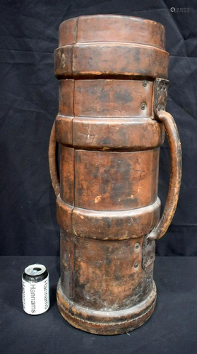 A large antique military leather cartridge carrier