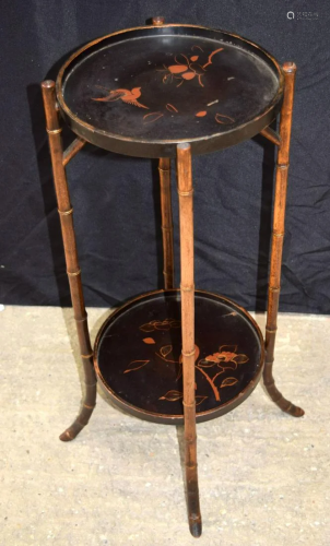 A South East Asian bamboo two tier wooden stand