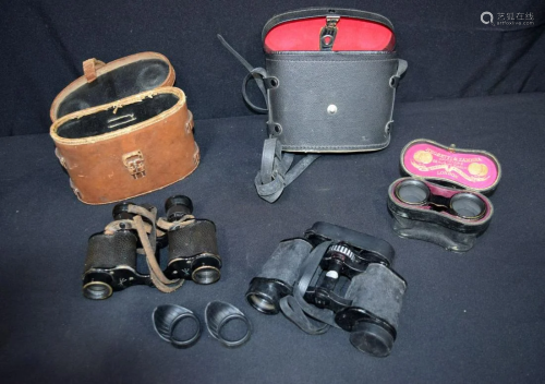 A pair of cased Kershaw & Son binoculars together with