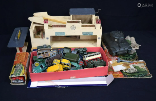 A quantity of vintage Dinky models, Minic tank and a