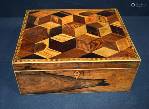 A lovely 19th century Tunbridge ware wooden marquetry