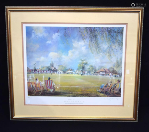 A framed print of Chobham cricket club by Jocelyn