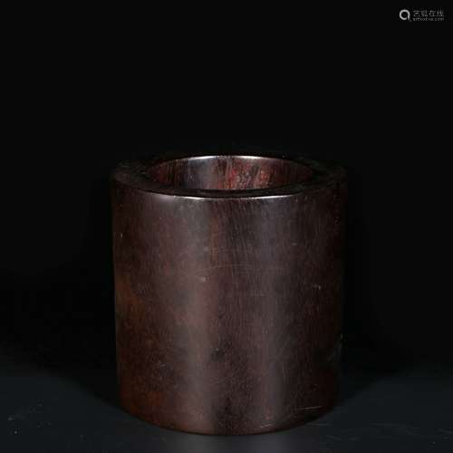 chinese red sandalwood brush pot