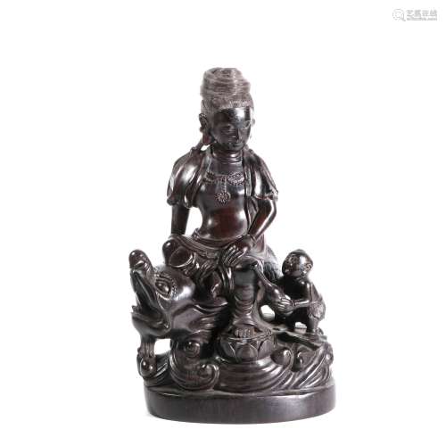 chinese red sandalwood guanyin