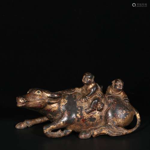 chinese gilt bronze cattle