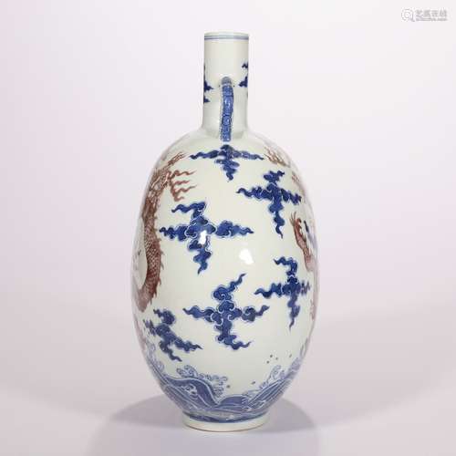 chinese blue and white porcelain moonflask