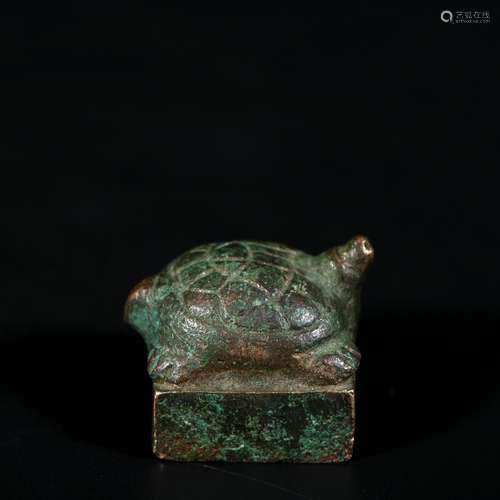 chinese bronze turtle-shaped seal