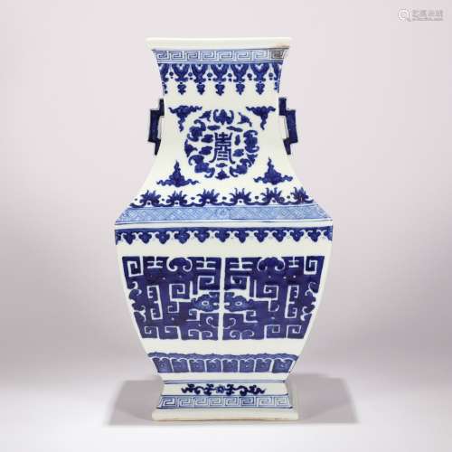 chinese blue and white porcelain square vase