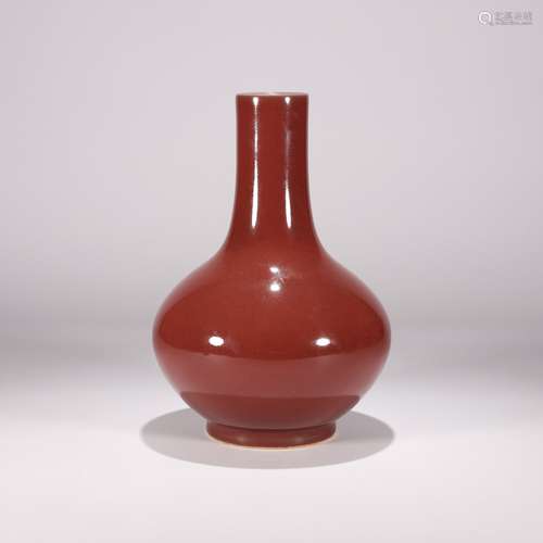 chinese red glazed porcelain vase