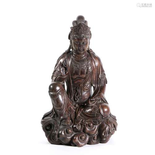 chinese eaglewood carving of guanyin