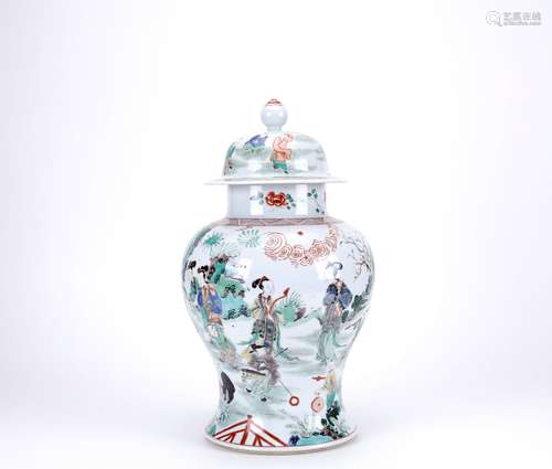 chinese wucai porcelain pot