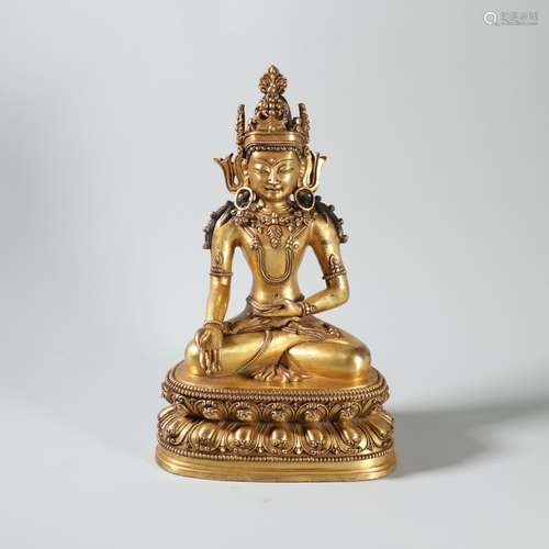 chinese gilt bronze sakyamuni statue