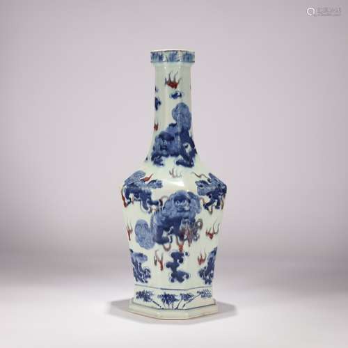 chinese blue and white porcelain octagonal vase