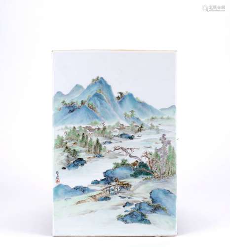 chinese famille rose porcelain plaque