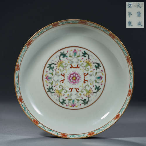 QING DYNASTY,FAMILLE ROSE PLATE