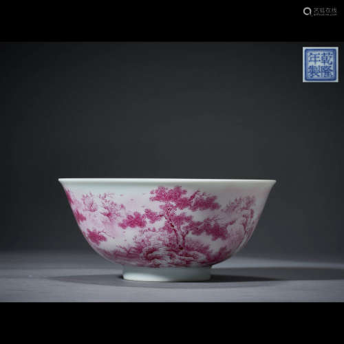 QING DYNASTY,FAMILLE ROSE ROUGE-RED BOWL